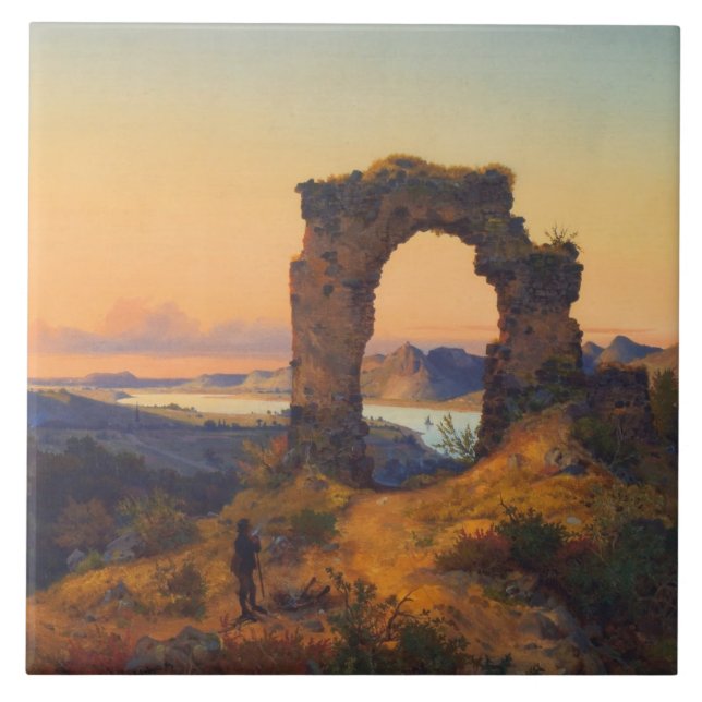 Azulejo De Cerâmica Roland's Arch (por Andreas Achenbach) (Frente)
