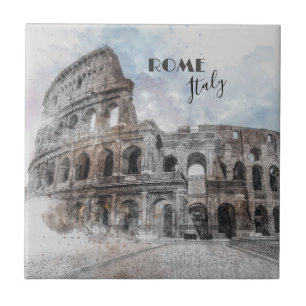 Azulejo De Cerâmica Roma Itália Colosseum Viagens vintage Art Cerâmica