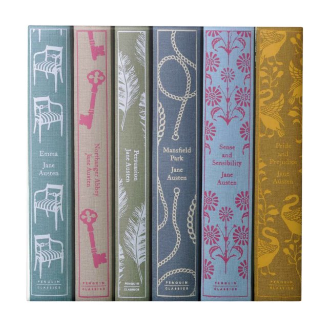 Azulejo De Cerâmica Romances de Jane Austen  (Frente)
