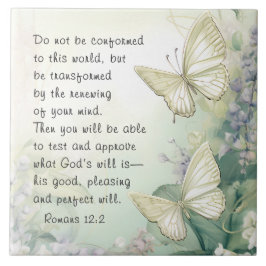 Azulejo De Cerâmica Romanos 12:2 Não se conformem com esta Bíblia do M