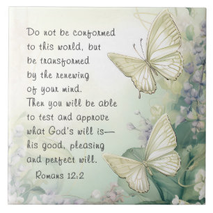 Azulejo De Cerâmica Romanos 12:2 Não se conformem com esta Bíblia do M