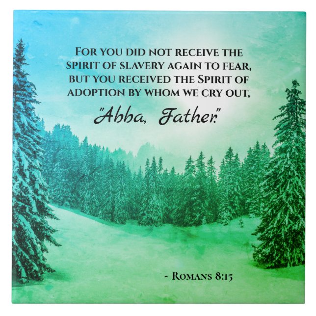 Azulejo De Cerâmica Romanos 8:15 Nós gritamos "Pai Abba" (Frente)