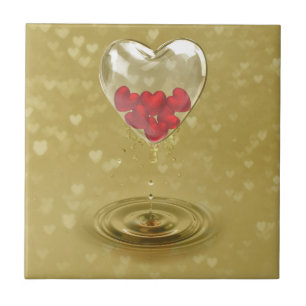 Azulejo De Cerâmica Romantic Glass Heart Design