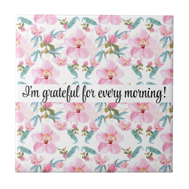 Azulejo De Cerâmica Romantic sweet cherry Blossom art (Frente)