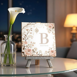 Azulejo De Cerâmica Romantic Watercolor Floral Filigree Design 