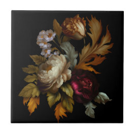 Azulejo De Cerâmica Romântico Dramático "Velho Mundo" Floral 3