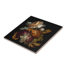 Azulejo De Cerâmica Romântico Dramático "Velho Mundo" Floral 4