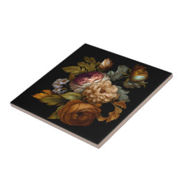 Azulejo De Cerâmica Romântico Dramático "Velho Mundo" Floral 5