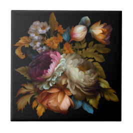 Azulejo De Cerâmica Romântico Dramático "Velho Mundo" Floral 6