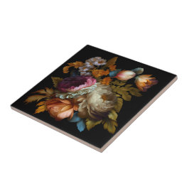 Azulejo De Cerâmica Romântico Dramático "Velho Mundo" Floral 6