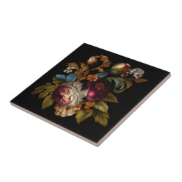 Azulejo De Cerâmica Romântico Dramático "Velho Mundo" Floral 7