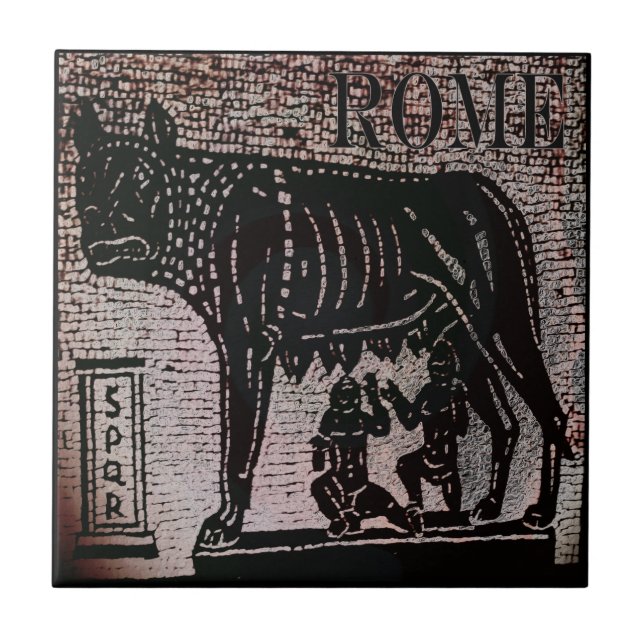 Azulejo De Cerâmica Romulus e Remus (Frente)