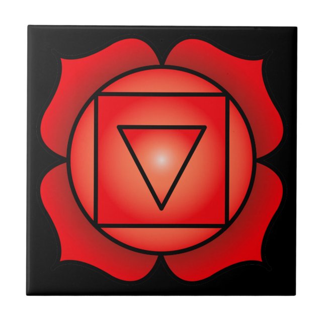 Azulejo De Cerâmica Root Chakra (Frente)