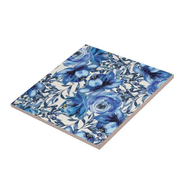 Azulejo de cerâmica Rosa azul (Lateral)