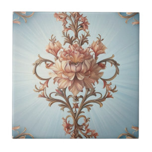 Azulejo De Cerâmica Rosa Barroca