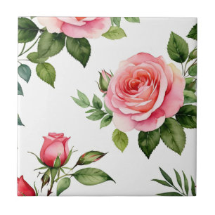 Azulejo De Cerâmica Rosa Cor-de-Rosa e Rosa Menor