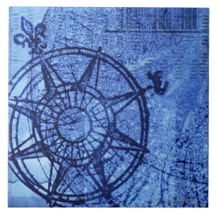 Azulejo De Cerâmica Rosa de compasso antigo