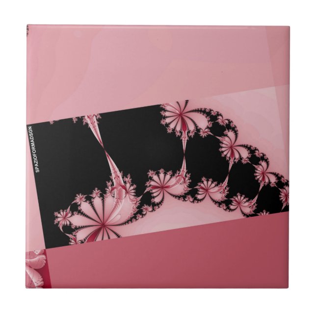 Azulejo De Cerâmica Rosa do Jardim Fractal (Frente)