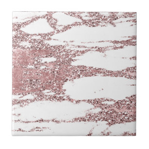 Azulejo De Cerâmica Rosa Dourado Blush Rosa Brilho Glitter Mármore