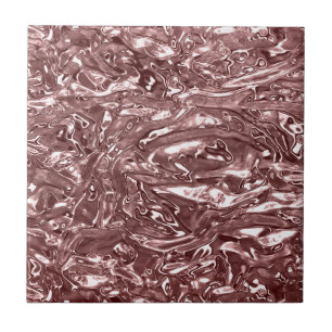 Azulejo De Cerâmica Rosa Dourado Líquido Cromo Metálico Chic Glam