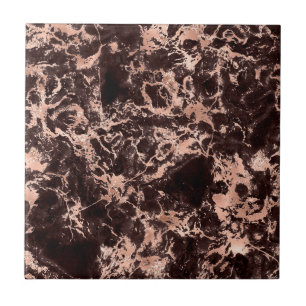 Azulejo De Cerâmica Rosa Dourado Mármore Preto Moderno Chique Elegante