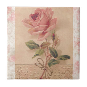 Azulejo De Cerâmica Rosa francês do rosa do Victorian