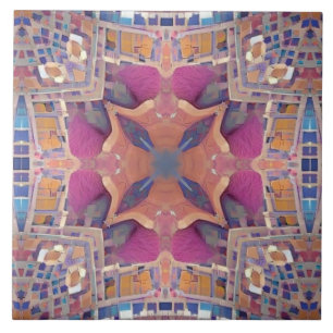 Azulejo De Cerâmica Rosa geométrico marroquino