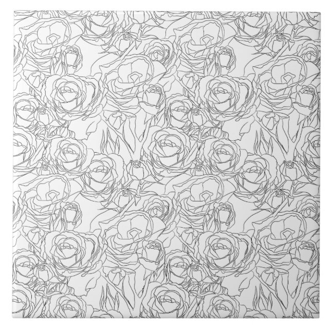 Azulejo De Cerâmica Rosa gráfico (Frente)