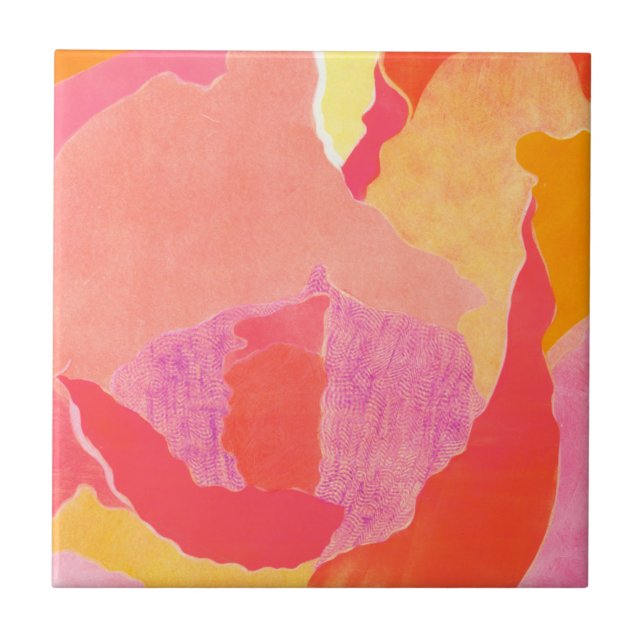 AZULEJO DE CERÂMICA  ROSA IV (Frente)