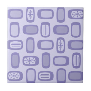 Azulejo De Cerâmica Rosa Lavanda Retângulos Arredondados Midcentury MC
