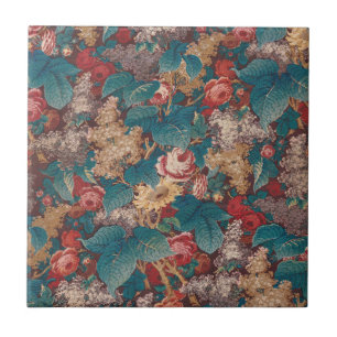 Azulejo De Cerâmica Rosa, Lilás, Padrão de Folhas Grandes Jardim Vinta