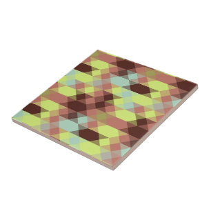 Azulejo De Cerâmica rosa, limão, amarelo e feijão geométrico