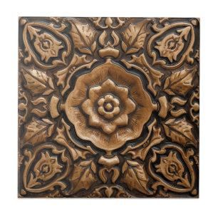 Azulejo De Cerâmica Rosa Mackintosh Relevo Falso Artes & Ofícios Repro