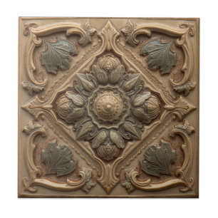 Azulejo De Cerâmica Rosa Mackintosh Relevo Falso Artes & Ofícios Repro