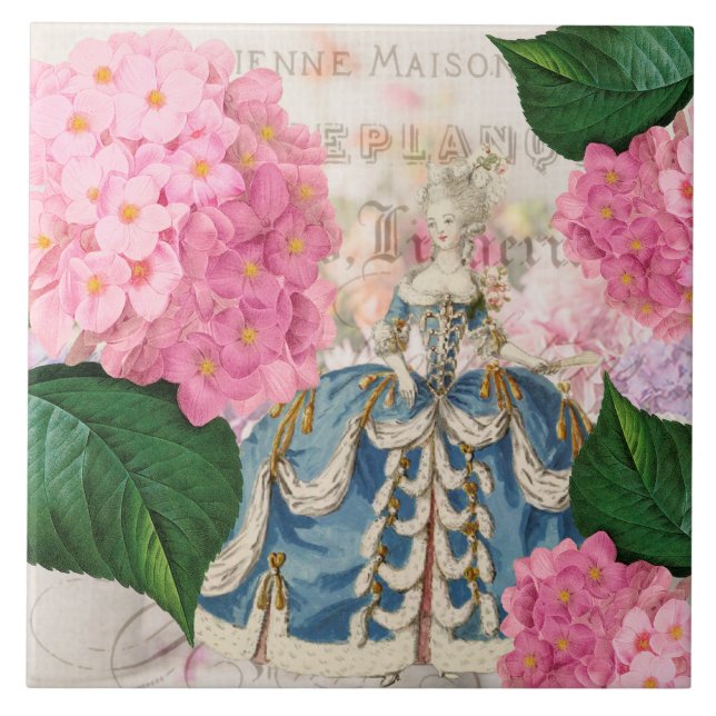 Azulejo de Cerâmica Rosa Marie Antoinette Hydrange (Frente)