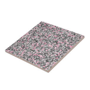 Azulejo De Cerâmica rosa preto cinza e geométrico branco