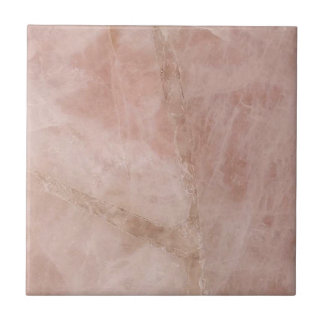 Azulejo De Cerâmica Rosa Quartz Crystal Gemstone Pink Marble Impressão