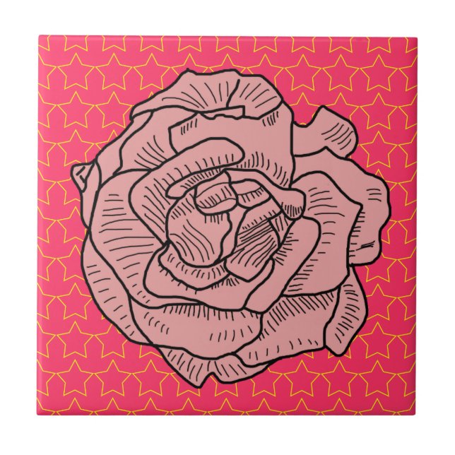 Azulejo De Cerâmica Rosa Rosa Rosa (Frente)