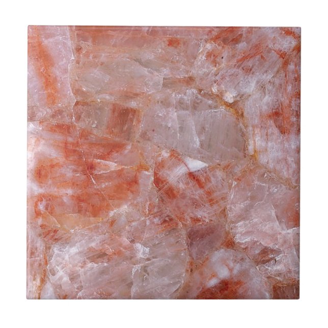 Azulejo De Cerâmica Rosa Rosa Rosa Quartz Gemstone Impressão (Frente)