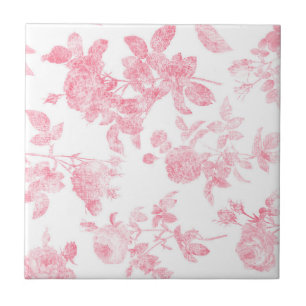 Azulejo De Cerâmica Rosa Rosa Rosa Rosa Floral Impressão Backsplash