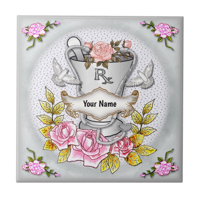 Azulejo De Cerâmica Rosa RX Mortar Pestel (Frente)