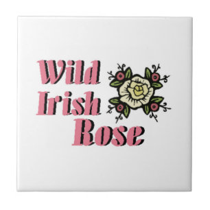 Azulejo De Cerâmica Rosa selvagem irlandês