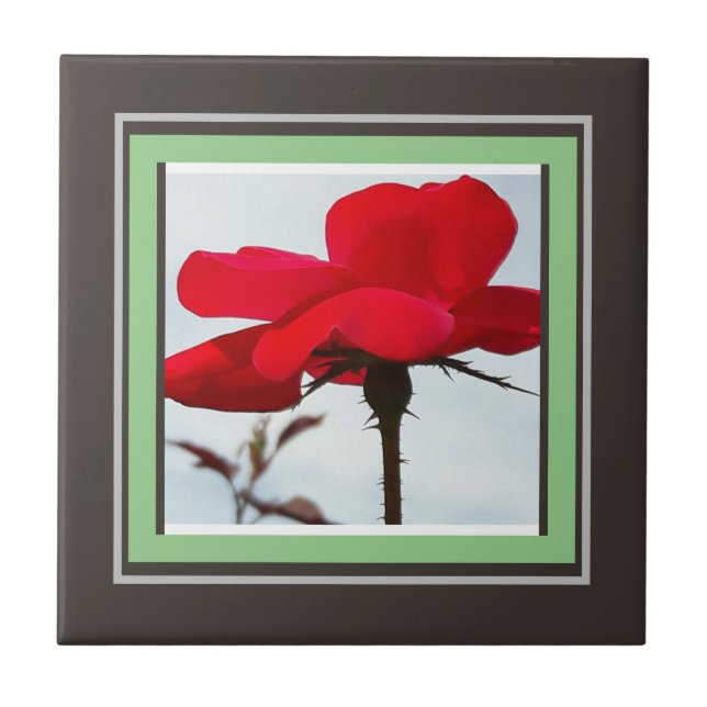 Azulejo De Cerâmica rosa vermelho (Frente)