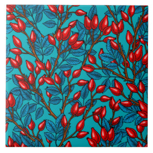 Azulejo De Cerâmica Rosa, vermelho e azul