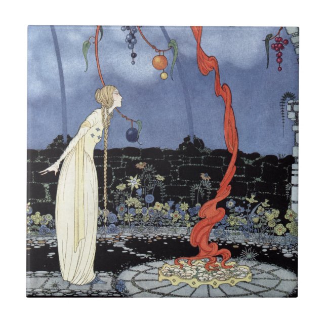 Azulejo De Cerâmica Rosáalia por Virgínia Frances Sterrett (Frente)