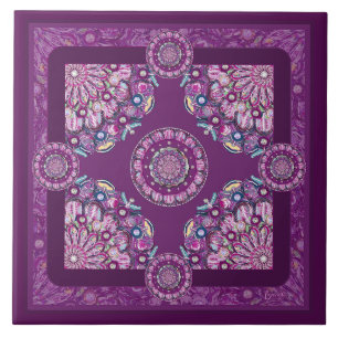 Azulejo De Cerâmica Rosace vermelho cardinal