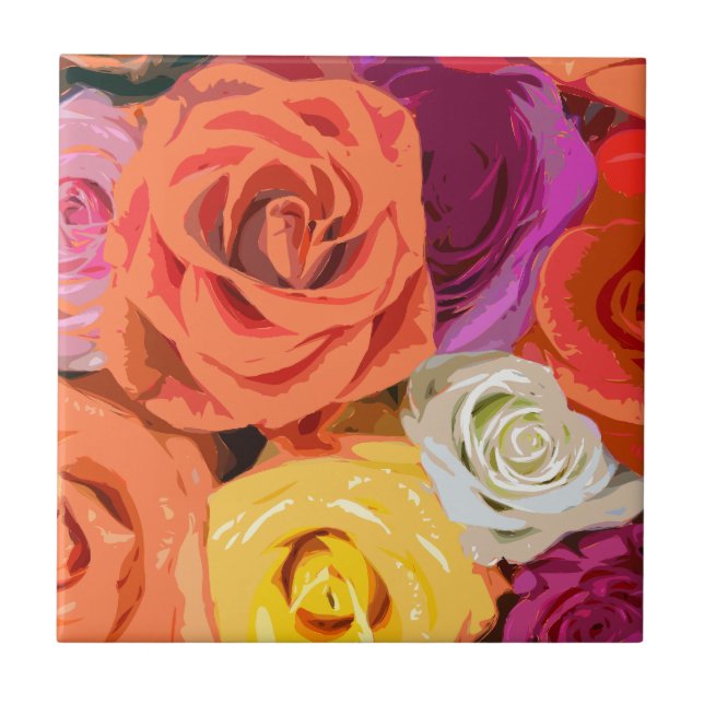 Azulejo De Cerâmica Rosas (Frente)