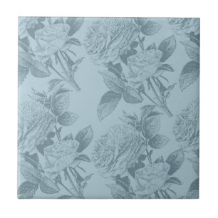 Azulejo De Cerâmica Rosas azuis Vintage