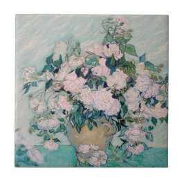 Azulejo De Cerâmica Rosas Brancas-1890-Vincent van Gogh 