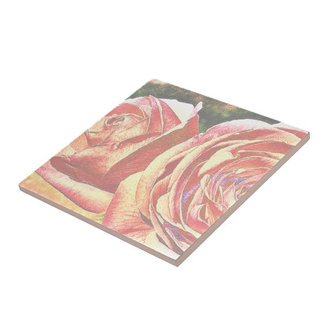 Azulejo De Cerâmica Rosas Chá do Jardim (Lateral)
